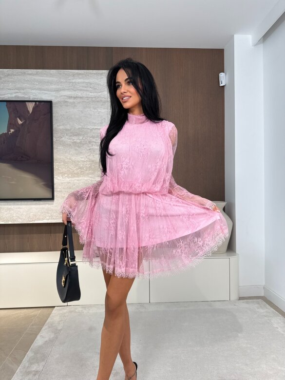 Sukienka Gelissima koronkowa różowa