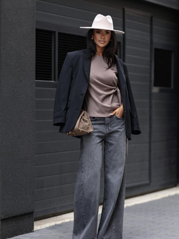 Bluzka Maido z wiązaniem mocca 