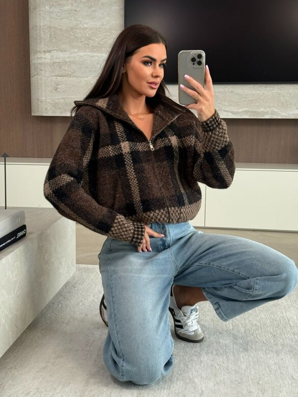 Kurtka Evania czekoladowo-czarna 