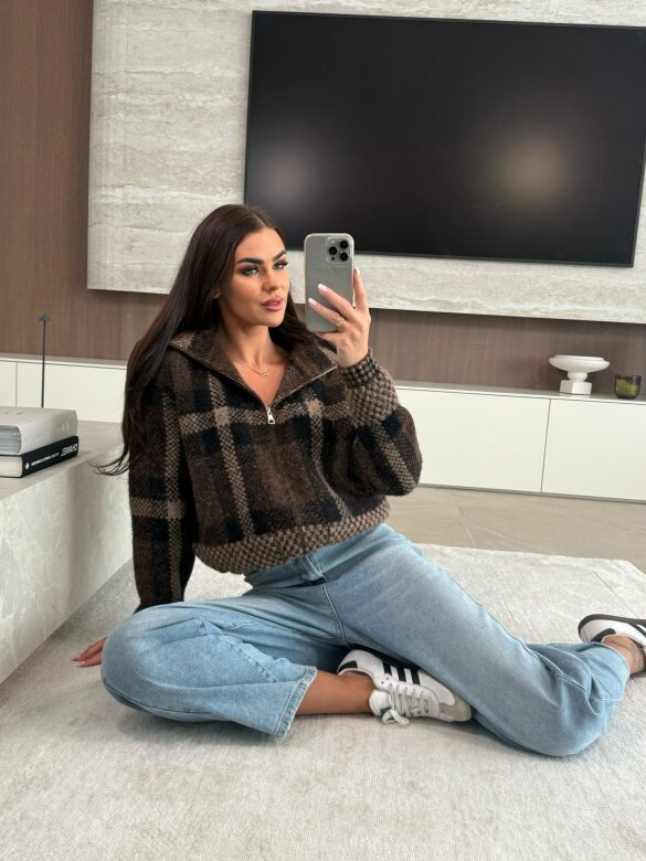 Kurtka Evania czekoladowo-czarna 