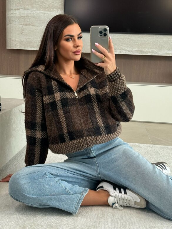 Kurtka Evania czekoladowo-czarna 