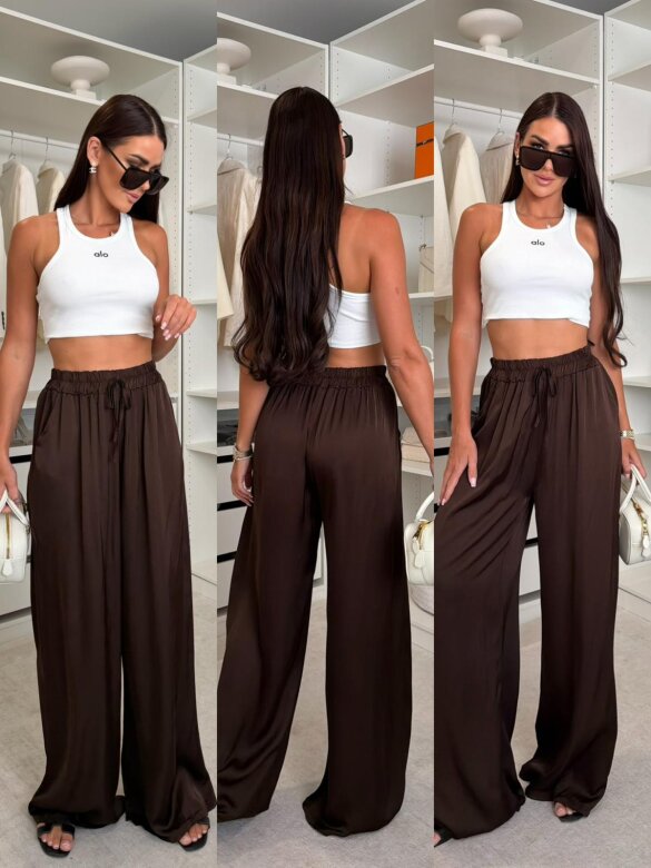 Trousers Evandor 100% viscose chocolate