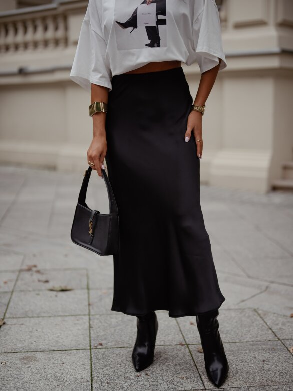 Spódnica Creta satynowa czarna 