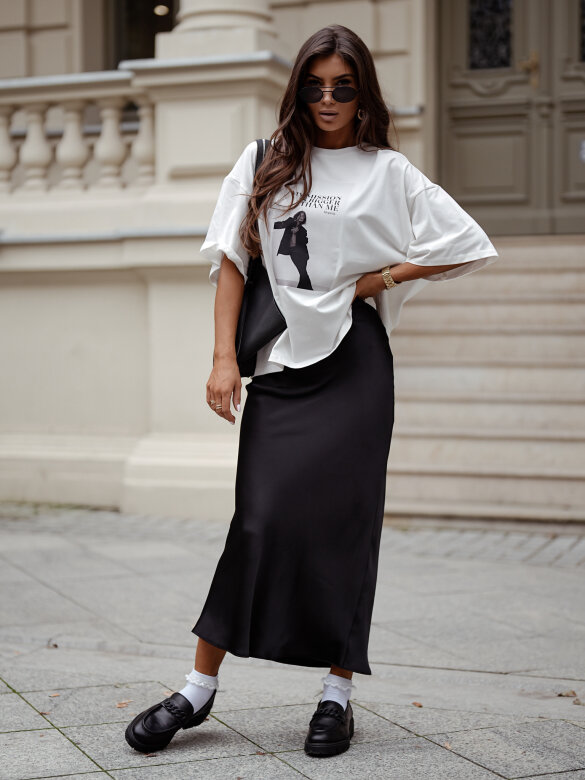 Spódnica Creta satynowa czarna 