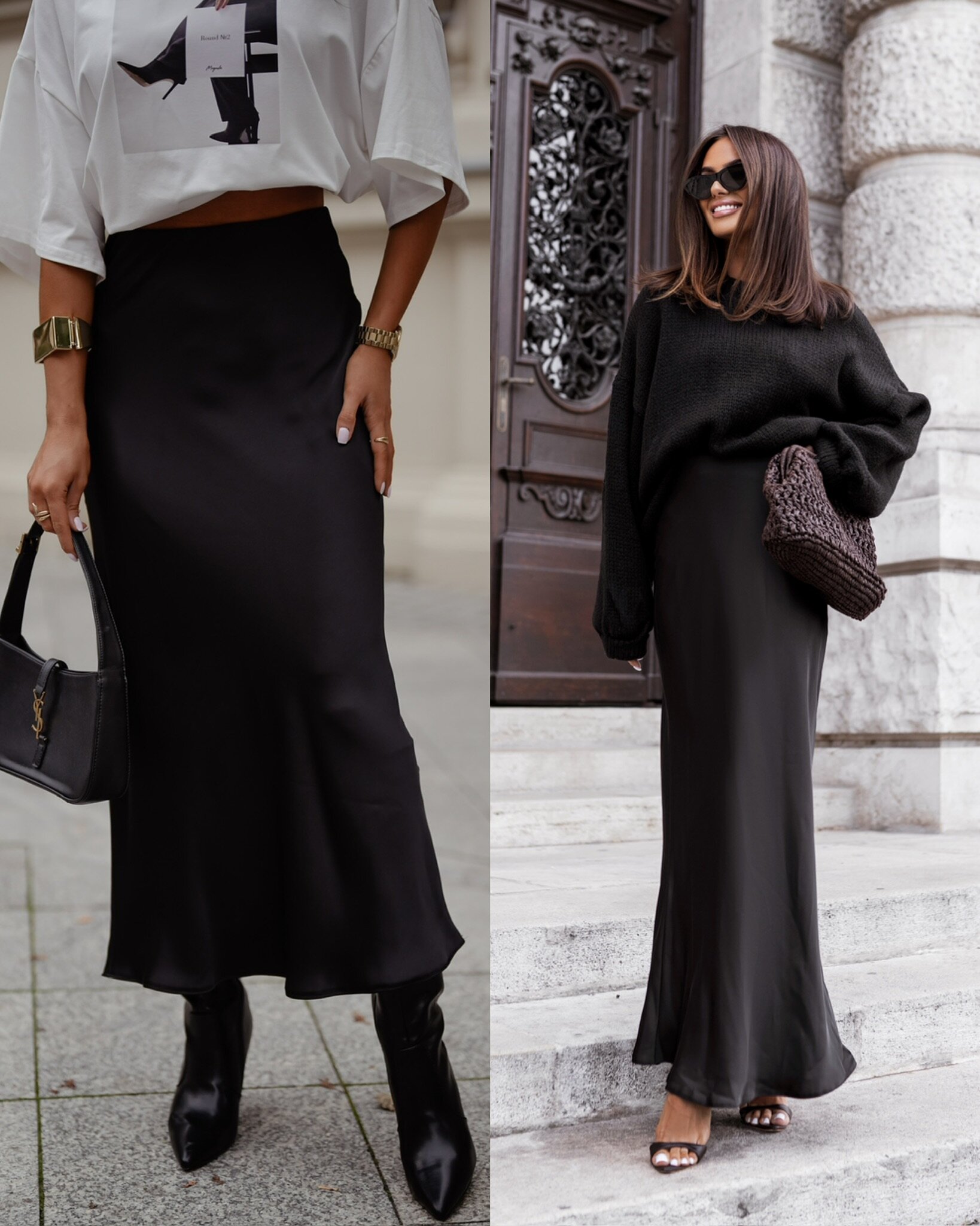 Spódnica Creta satynowa czarna 