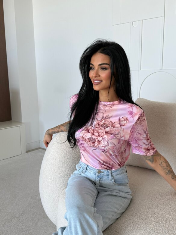 T-shirt Elenne pudrowy 