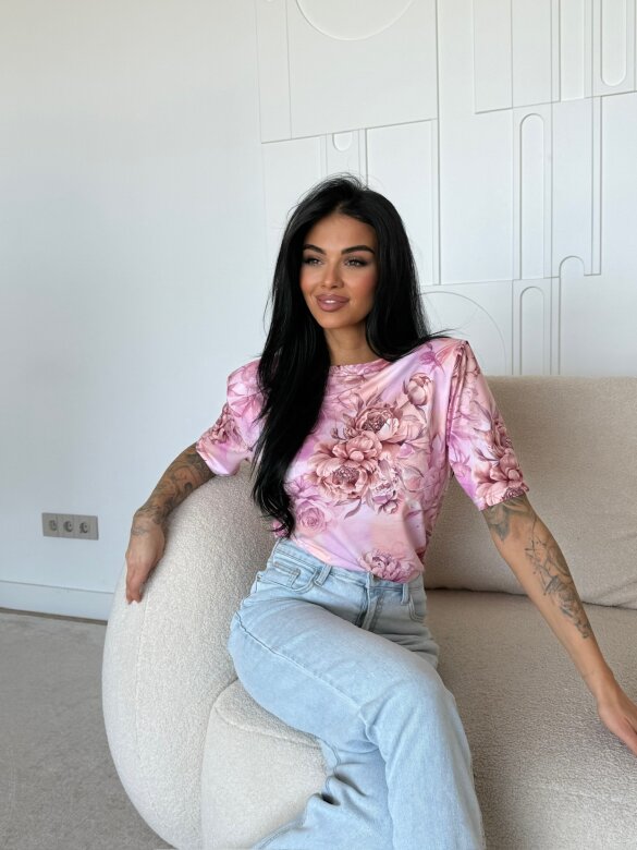 T-shirt Elenne pudrowy 