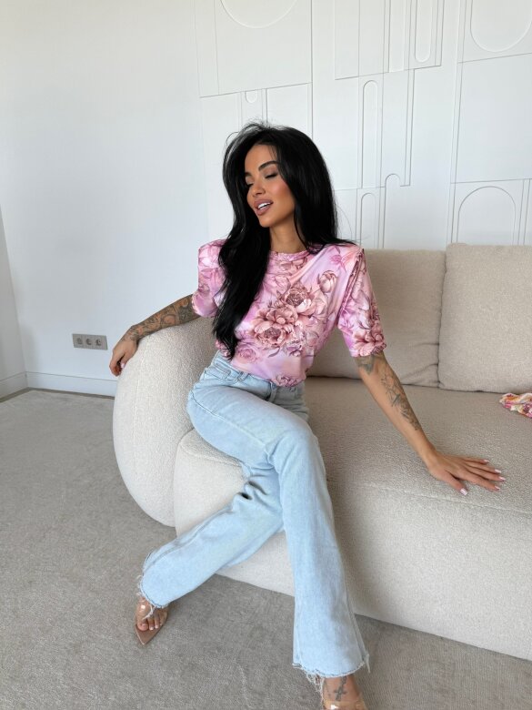 T-shirt Elenne pudrowy 