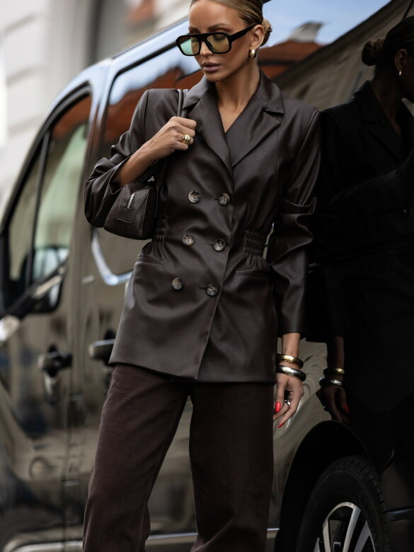 Blazer Rosaria eco leather chocolate