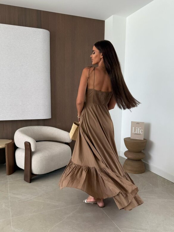 Sukienka Sensual Line maxi czekoladowa