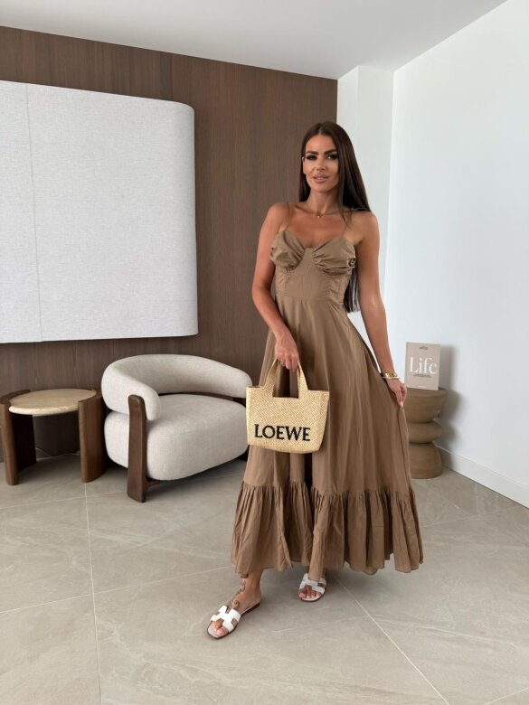 Sukienka Sensual Line maxi czekoladowa