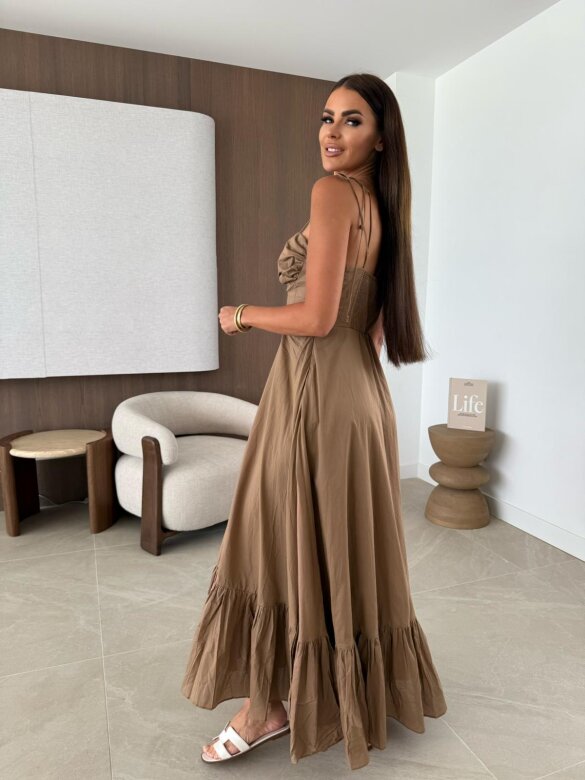 Sukienka Sensual Line maxi czekoladowa