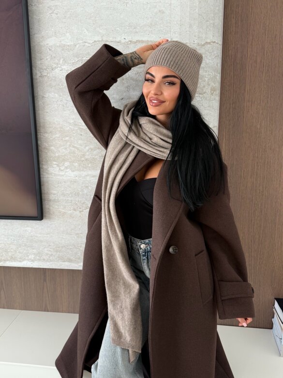 Czapka Cashmere z wełną i kaszmirem latte 