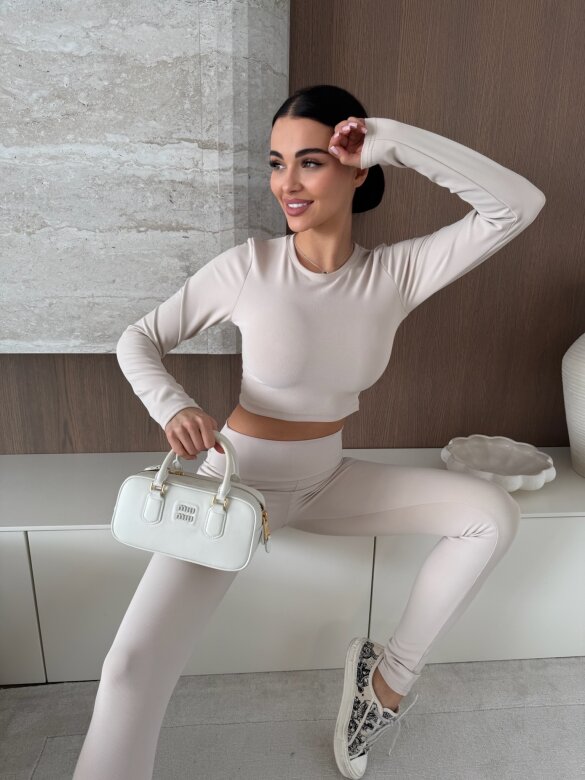 Legginsy Risso jasnobeżowe