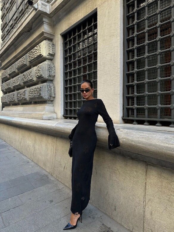 Sukienka Loretto maxi dzianinowa czarna