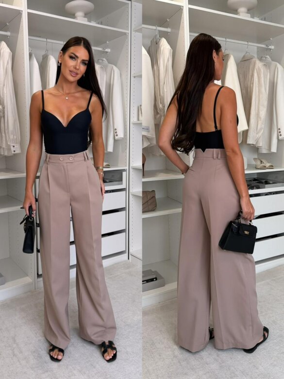 Spodnie Dileva elegant mocca 