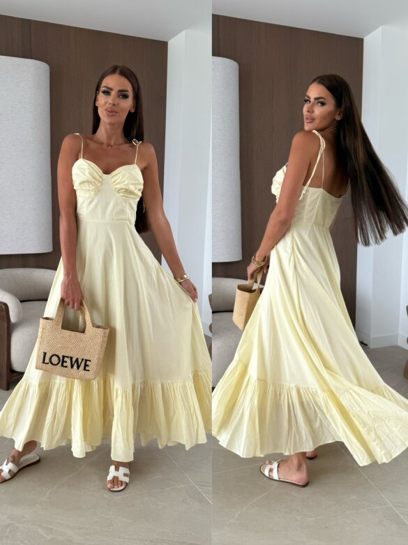 Sukienka Sensual Line maxi cytrynowa 