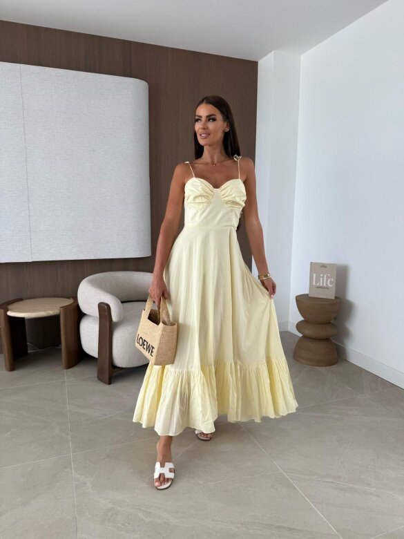 Sukienka Sensual Line maxi cytrynowa 