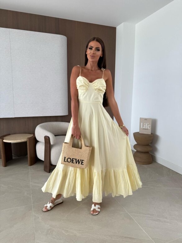 Sukienka Sensual Line maxi cytrynowa 
