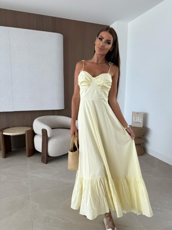 Sukienka Sensual Line maxi cytrynowa 