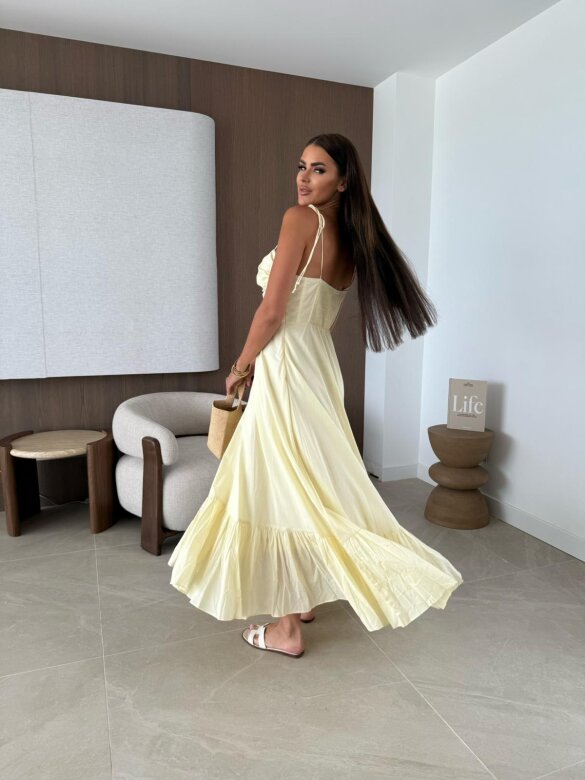 Sukienka Sensual Line maxi cytrynowa 