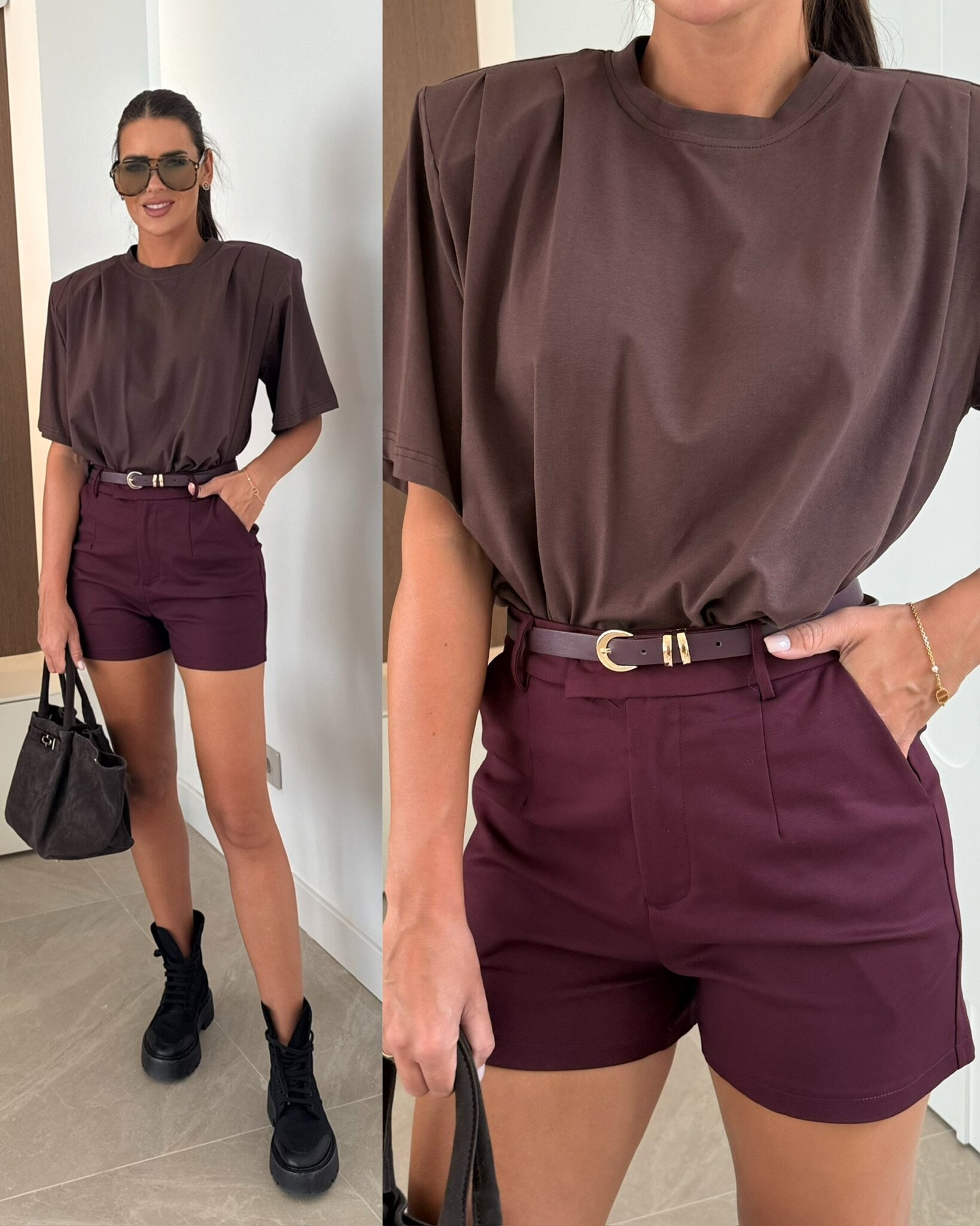 Spodenki Celeste bordowe 