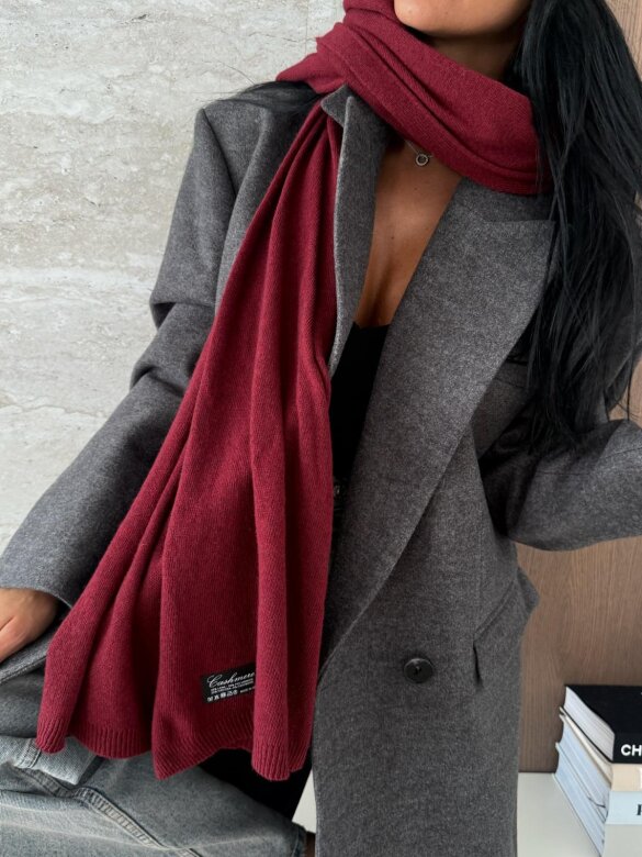 Hat Cashmere with wool and casmire claret