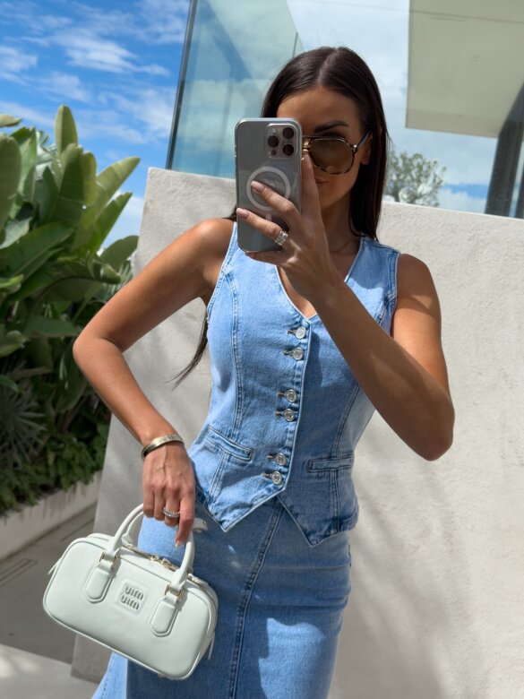 Spódnica Tilda midi jeans niebieska 