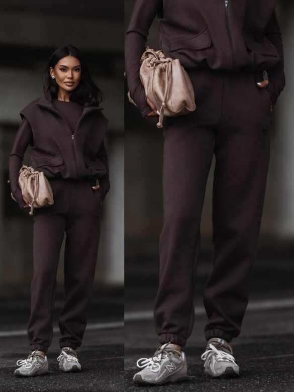 Trousers Canvas cotton  chocolate