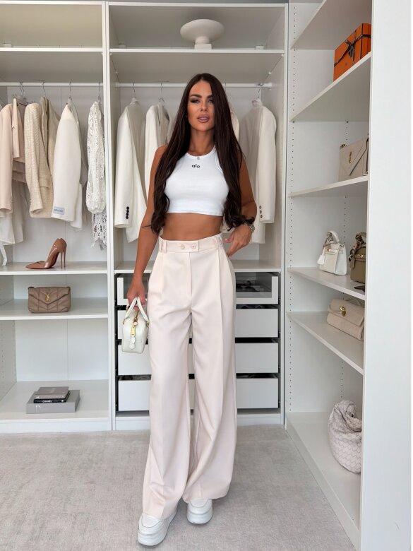 Trousers Dileva elegant light beige
