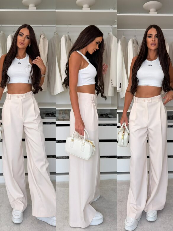 Trousers Dileva elegant light beige