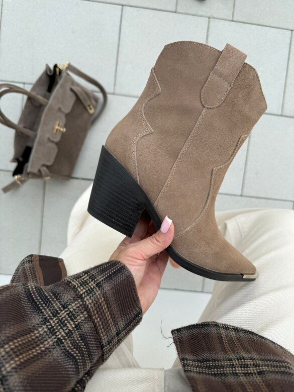 Botki Lorenzo skórzane latte