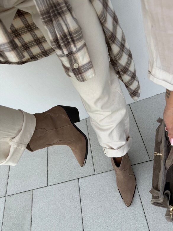 Botki Lorenzo skórzane latte