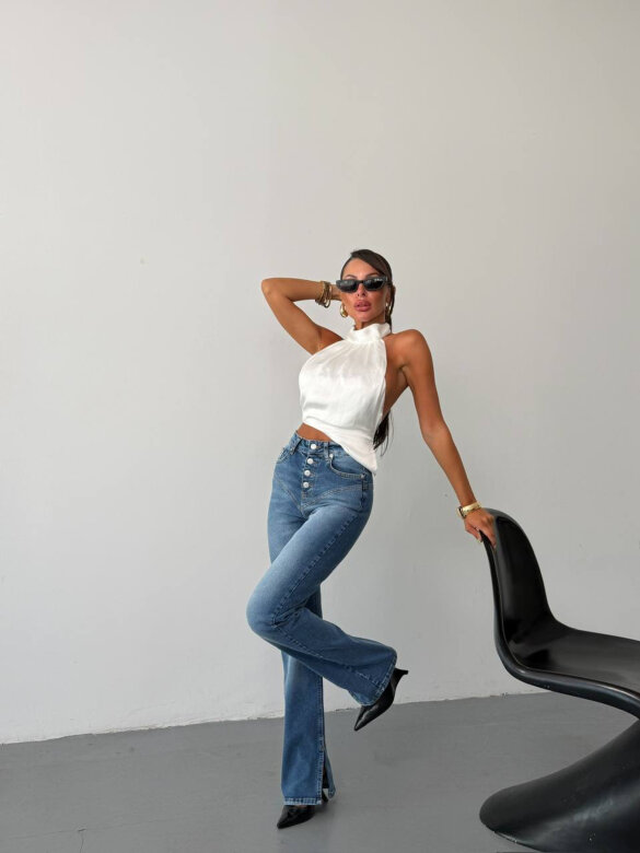 Spodnie Beseo jeans niebieskie 