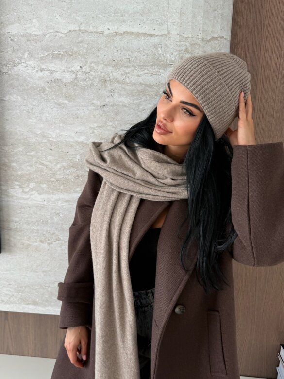 Shawl Cashmere with wool and cashmere latte 