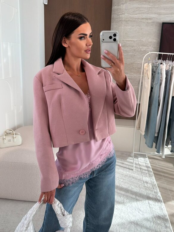 Marynarka Ressa short pudrowa 