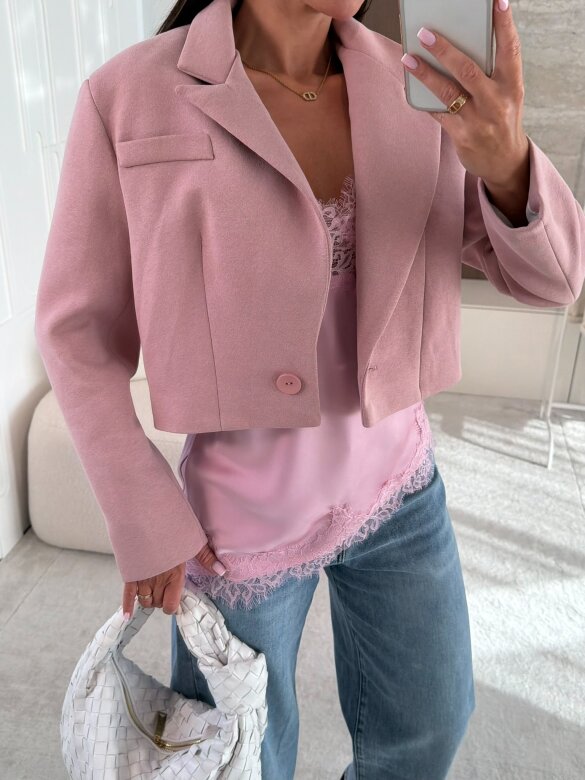 Marynarka Ressa short pudrowa 