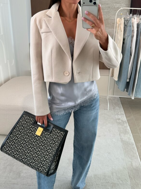 Marynarka Ressa short jasnobeżowa 