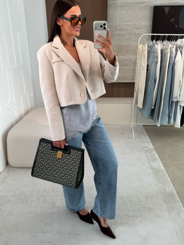 Marynarka Ressa short jasnobeżowa 