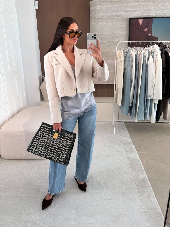 Marynarka Ressa short jasnobeżowa 