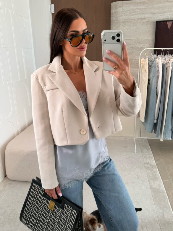 Marynarka Ressa short jasnobeżowa 