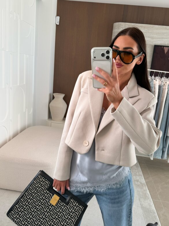 Marynarka Ressa short jasnobeżowa 