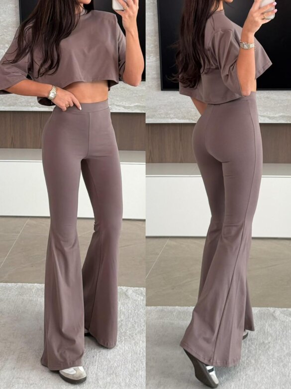 Legginsy Comfort Zone II dzwony mocca