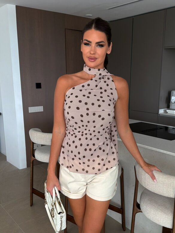 Blouse Velmere beige-chocolate