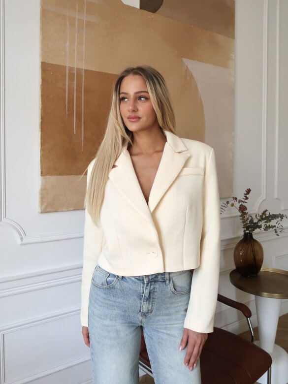 Marynarka Ressa short waniliowa 