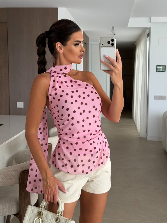 Blouse Velmere pink-chocolate