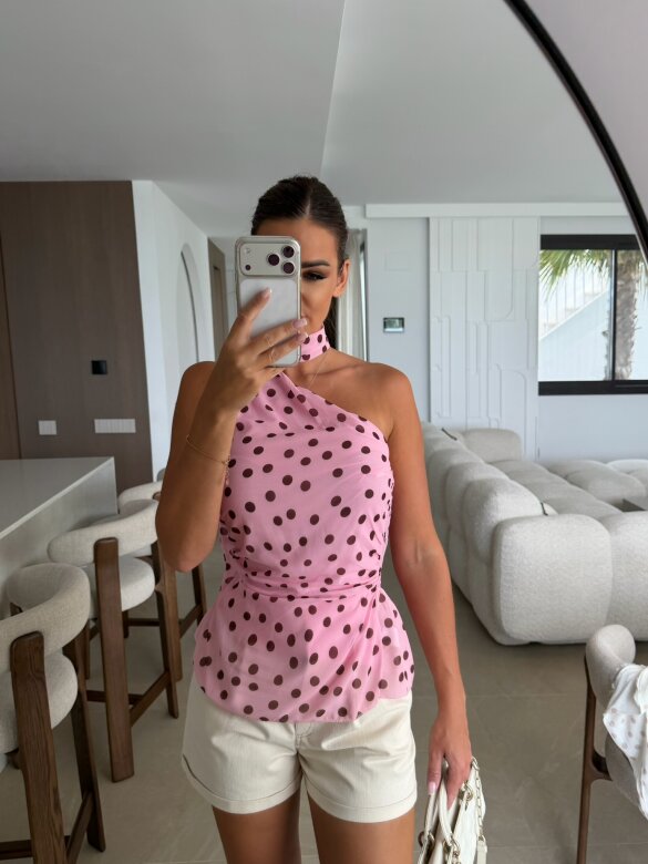 Blouse Velmere pink-chocolate
