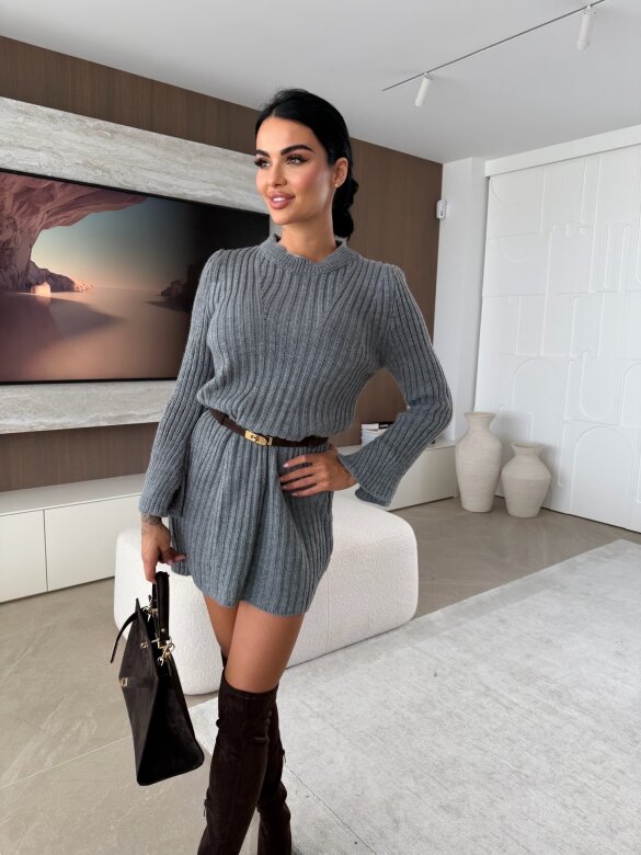 Sukienka Orisse sweterkowa szara 