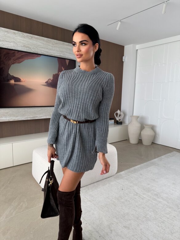 Sukienka Orisse sweterkowa szara 