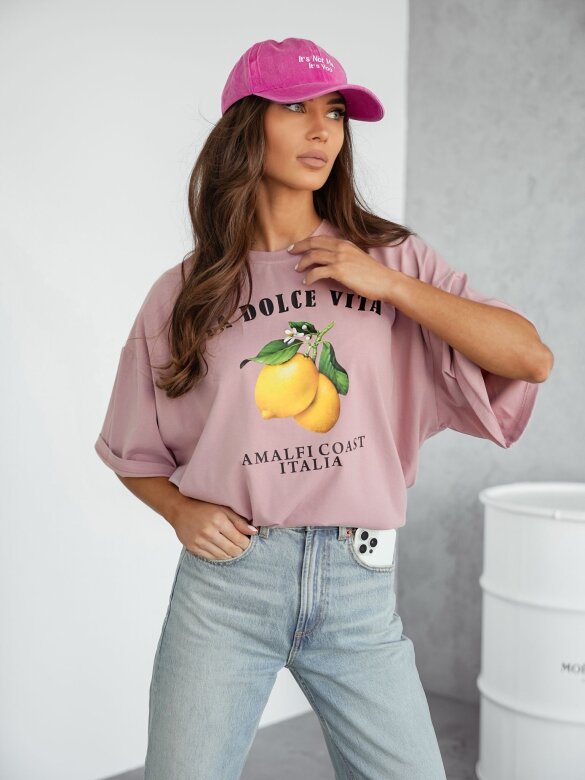 T-shirt La Dolce Vita pudrowy 